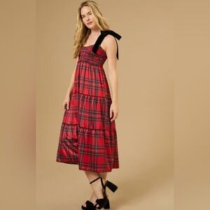 NWT Altar’d State Samantha Tiered Plaid Midi Dress